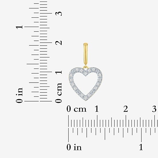 Charmed by Diamond Addiction Diamond Accent Heart (G-H / Si2- I1) White Diamond 14K Gold Over Silver Heart Charm