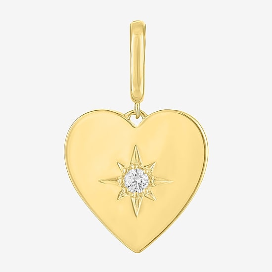 Charmed by Diamond Addiction Diamond Accent Heart (G-H / Si2- I1) White Diamond 14K Gold Over Silver Heart Charm