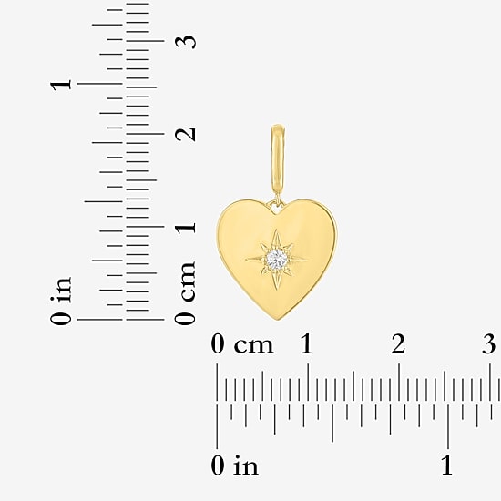 Charmed by Diamond Addiction Diamond Accent Heart (G-H / Si2- I1) White Diamond 14K Gold Over Silver Heart Charm