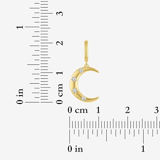 Charmed by Diamond Addiction Diamond Accent Moon (G-H / Si2- I1) White Diamond Accent 14K Gold Over Silver Moon Charm