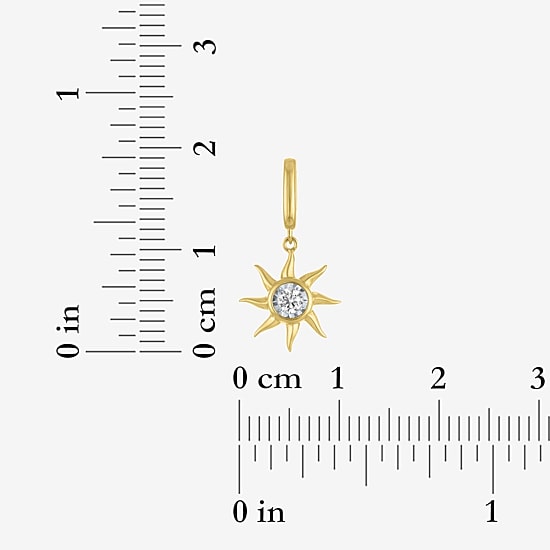 Charmed by Diamond Addiction Diamond Accent Sun (G-H / Si2- I1) White Diamond 14K Gold Over Silver Sunburst Charm