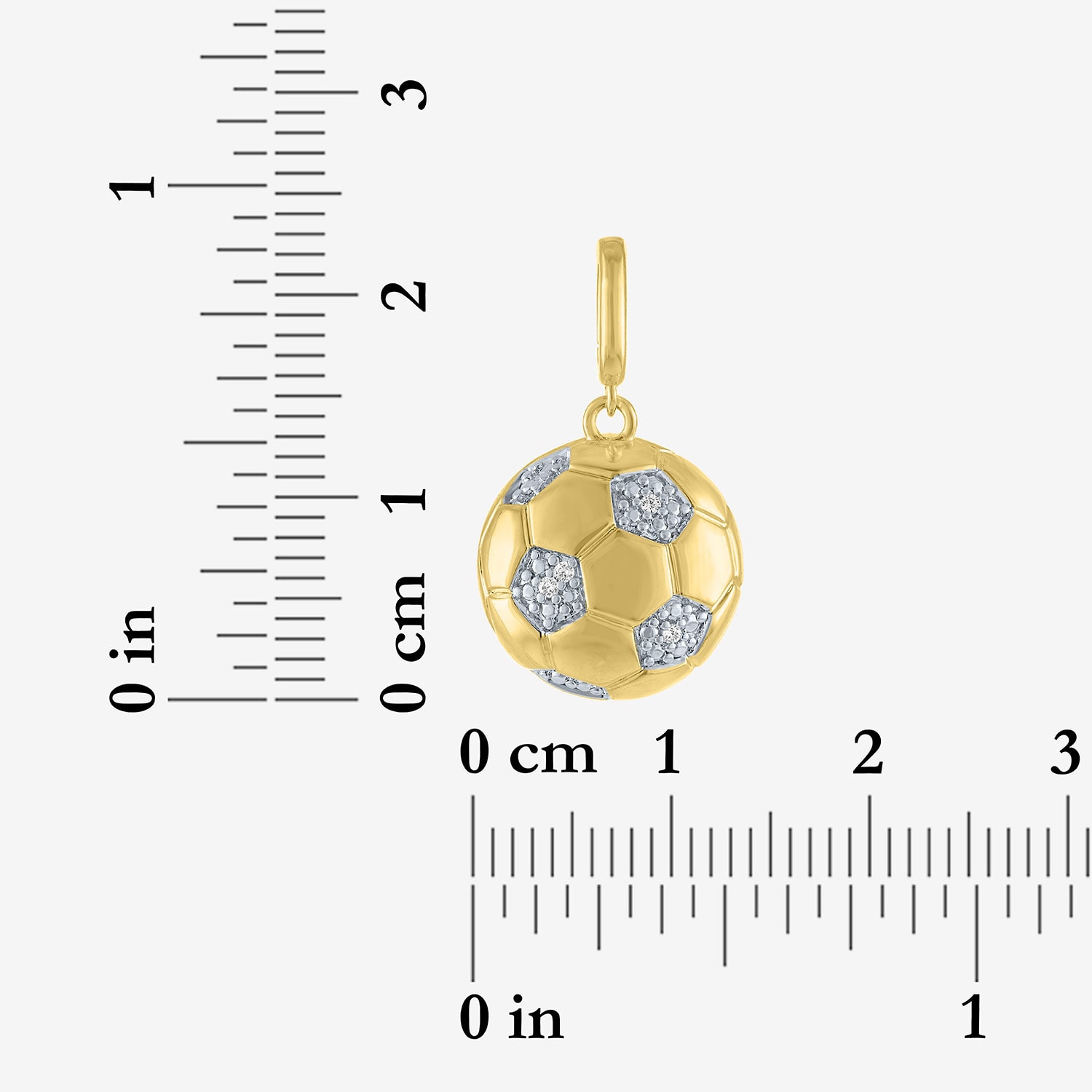 Charmed by Diamond Addiction Accent Soccer Ball (G-H/ Si2-I1) White 14K Gold Over Silver Charm
