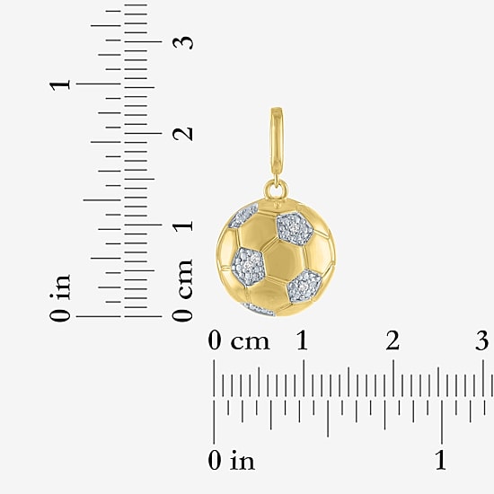 Charmed by Diamond Addiction Diamond Accent Soccer Ball (G-H/ Si2-I1) White Diamond 14K Gold Over Silver Charm