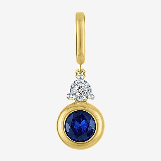 Charmed by Diamond Addiction Diamond Accent (G-H / Si2-I1) Red Garnet 14K Gold Over Silver Charm