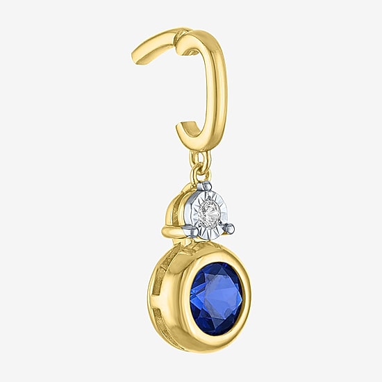 Charmed by Diamond Addiction Diamond Accent (G-H / Si2-I1) Red Garnet 14K Gold Over Silver Charm