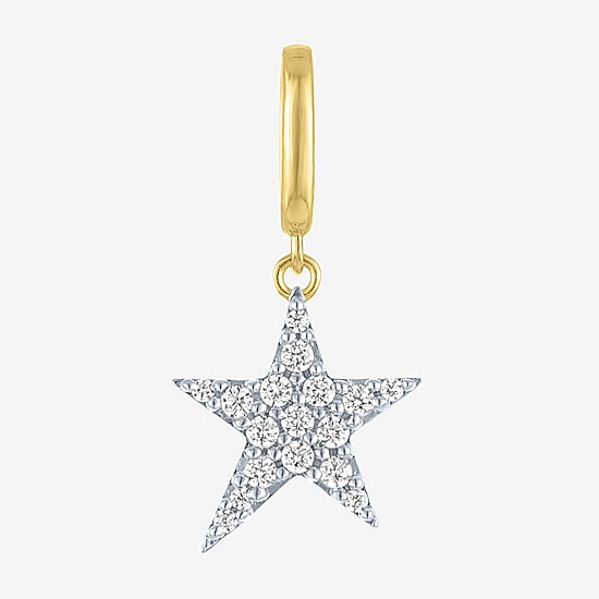 Charmed by Diamond Addiction 1/10 CT. T.W. Star (G-H / Si2- I1) White Diamond 14K Gold Over Silver Star Charm