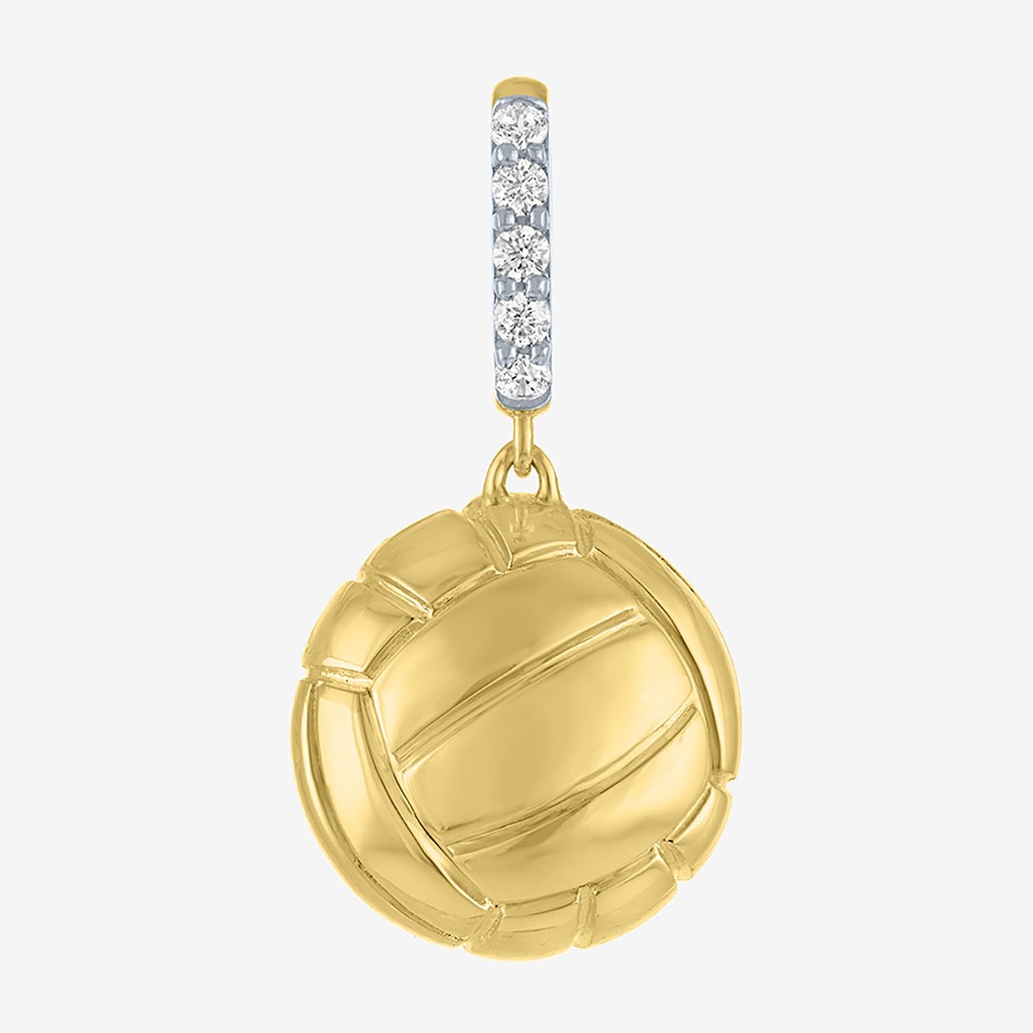 Charmed by Diamond Addiction Accent Volleyball (G-H / Si2- I1) White 14K Gold Over Silver Charm