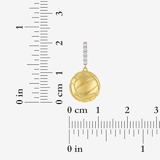Charmed by Diamond Addiction Diamond Accent Volleyball (G-H / Si2- I1) White Diamond 14K Gold Over Silver Charm