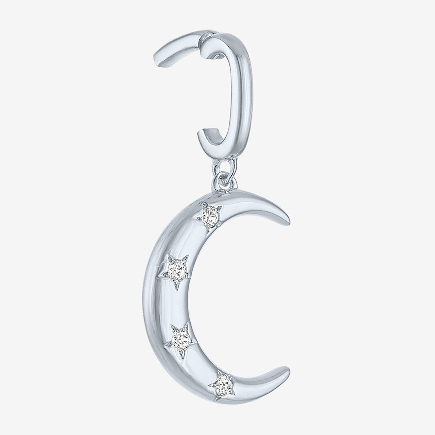 Charmed by Diamond Addiction Diamond Accent Moon (G-H / Si2- I1) White Diamond Accent 14K Gold Over Silver Moon Charm