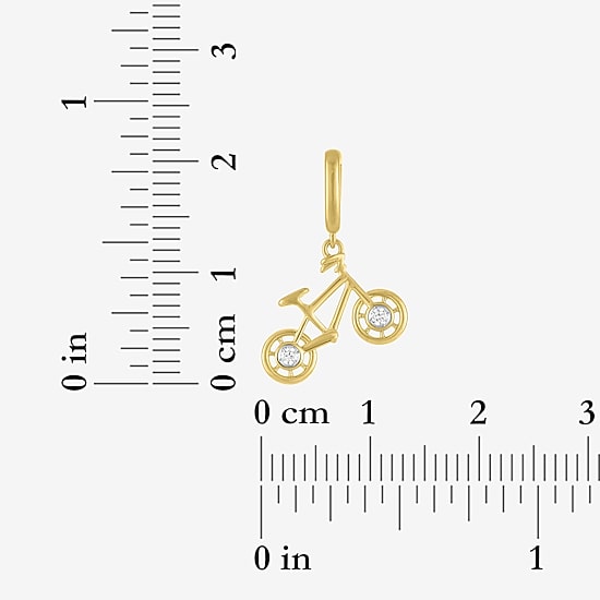 Charmed by Diamond Addiction Diamond Accent Bike (G-H / Si2- I1) White Diamond Accent 14K Gold Over Silver Charm