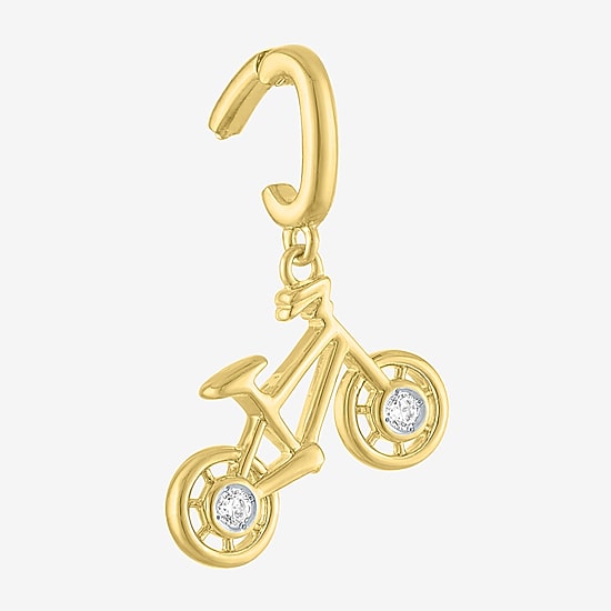 Charmed by Diamond Addiction Diamond Accent Bike (G-H / Si2- I1) White Diamond Accent 14K Gold Over Silver Charm