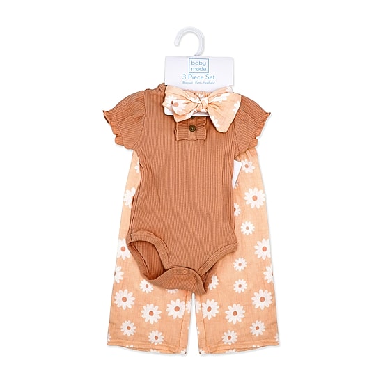 3 Stories Trading Company Baby Girls Woven 3-pc. Pant Set