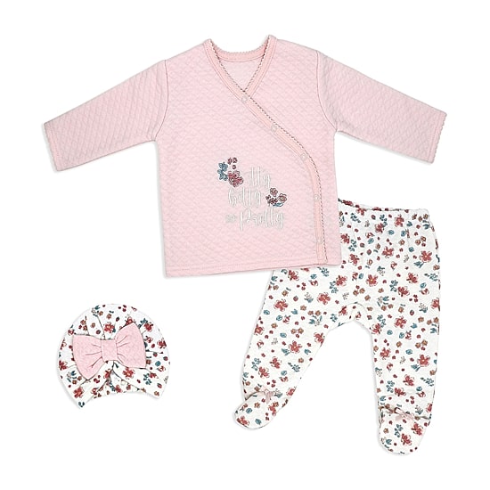 3 Stories Trading Company Itty Bitty So Pretty Baby Girls Knit 3-pc. Baby Clothing Set