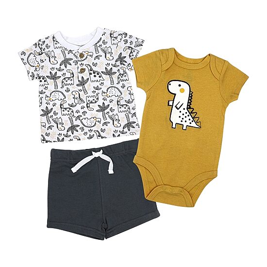 3 Stories Trading Company Baby Boys Jersey 3-pc. Short Set