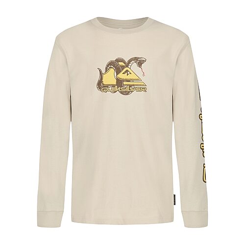 Quiksilver Big Kid Boys Crew Neck Long Sleeve Regular Fit Graphic T-shirt In Beige