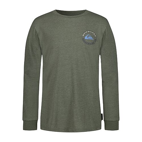 Quiksilver Big Kid Boys Crew Neck Long Sleeve Regular Fit Graphic T-shirt In Green