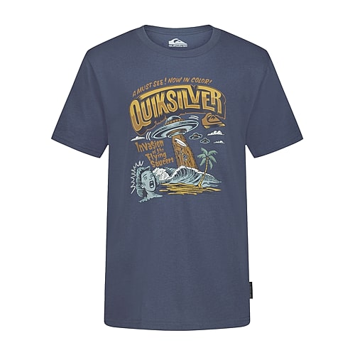 Quiksilver Big Kid Boys Crew Neck Short Sleeve Regular Fit Graphic T-shirt In Blue