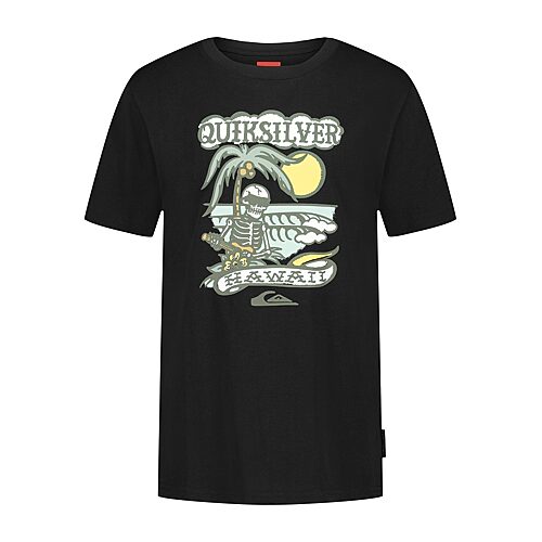 Quiksilver Big Kid Boys Crew Neck Short Sleeve Regular Fit Graphic T-shirt In Black