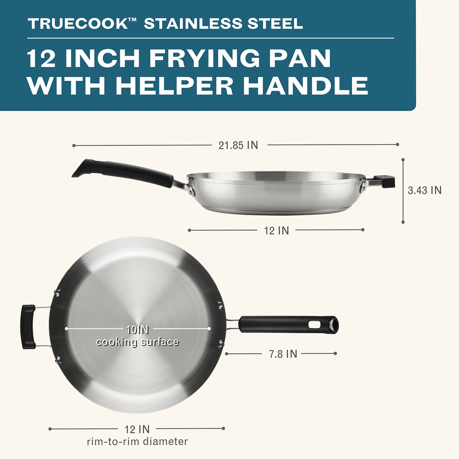 Farberware Truecook 12 Inch Stainless Steel Frying Pan
