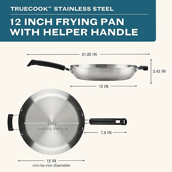 Farberware Truecook 12 Inch Stainless Steel Frying Pan