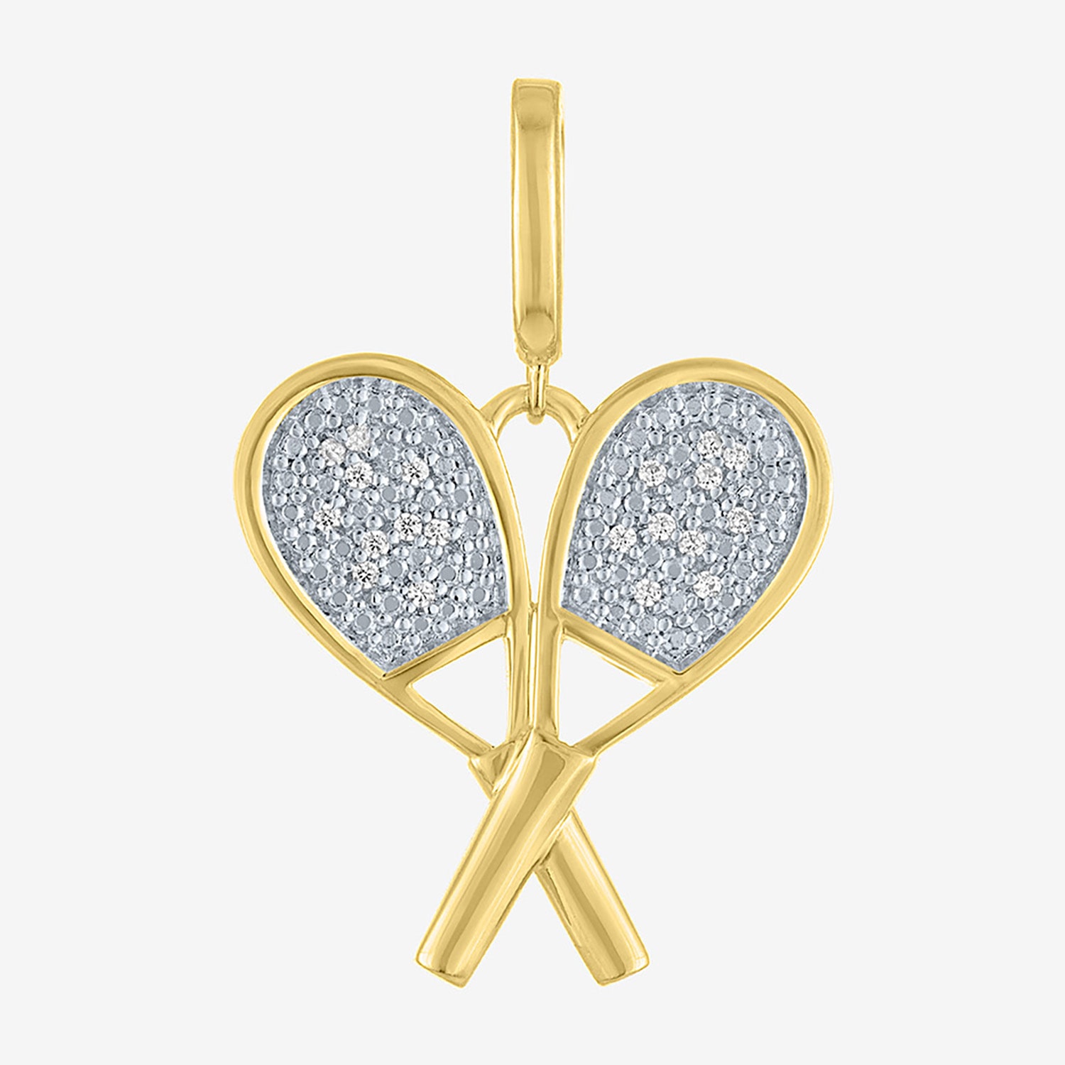Charmed by Diamond Addiction Diamond Accent Tennis (Si2-I1 /G-H) White Diamond Accent 14K Gold Over Silver Charm