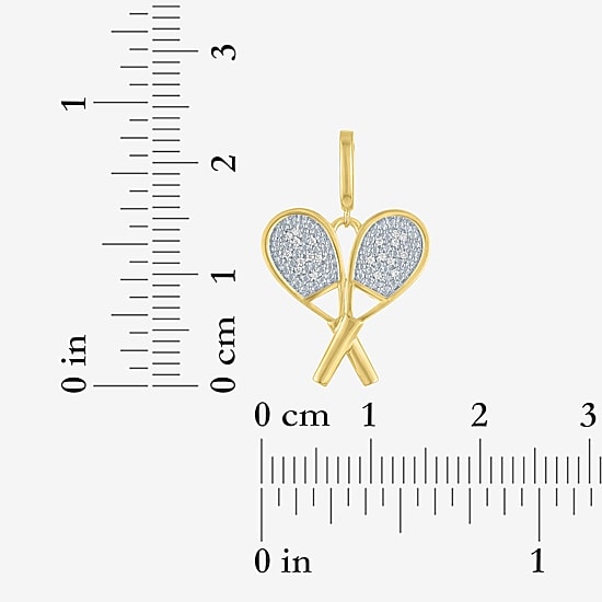 Charmed by Diamond Addiction Diamond Accent Tennis (Si2-I1 /G-H) White Diamond Accent 14K Gold Over Silver Charm