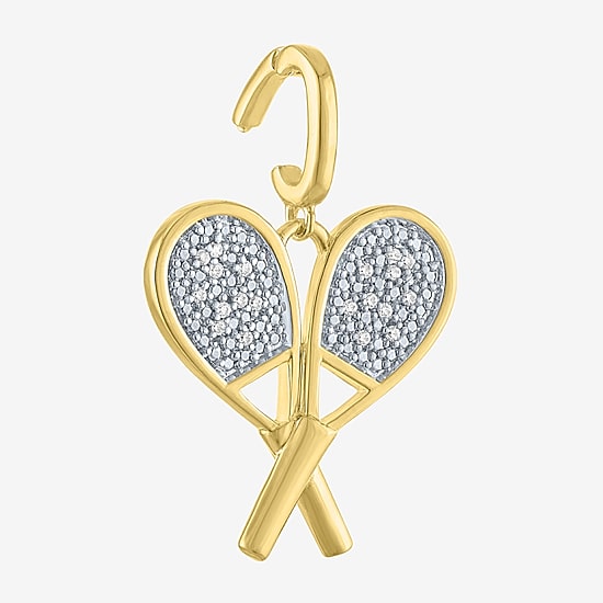 Charmed by Diamond Addiction Diamond Accent Tennis (Si2-I1 /G-H) White Diamond Accent 14K Gold Over Silver Charm