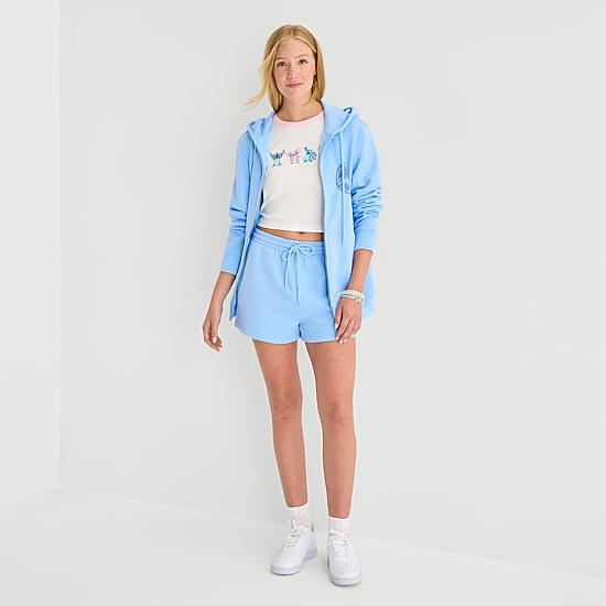 Stitch Fleece Short Womens Mid Rise Juniors Pull-On Short
