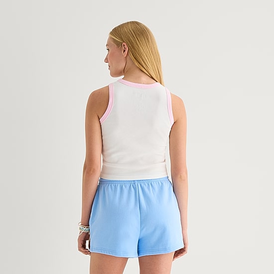 Stitch High Neck Tank Womens Juniors High Neck Sleeveless Tank Top