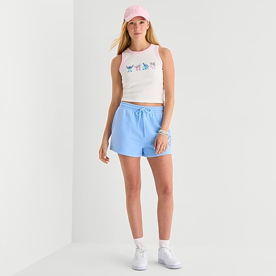 Stitch High Neck Tank Womens Juniors High Neck Sleeveless Tank Top