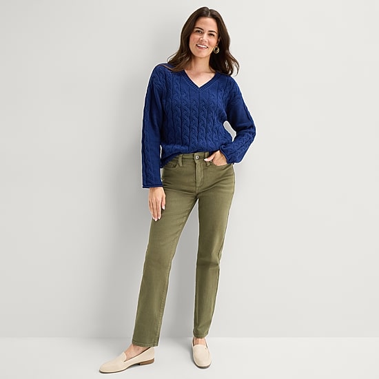 St. John's Bay Womens Tall Mid Rise Straight Leg Jean