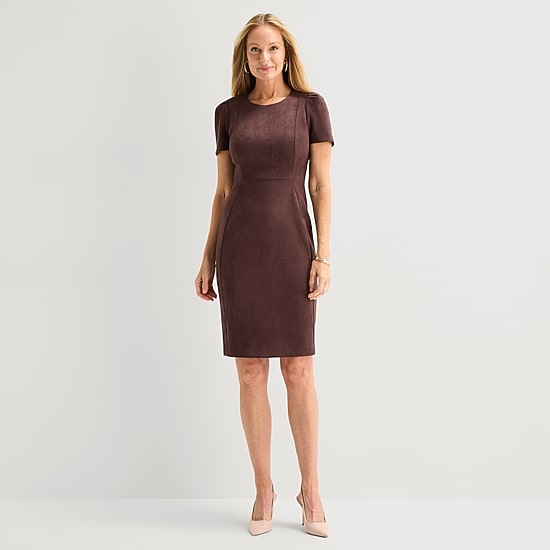 marc new york short sleeve sheath dress Marc New York Womens Split Crew Neck Short Sleeve Sheath Dress, Color: Navy