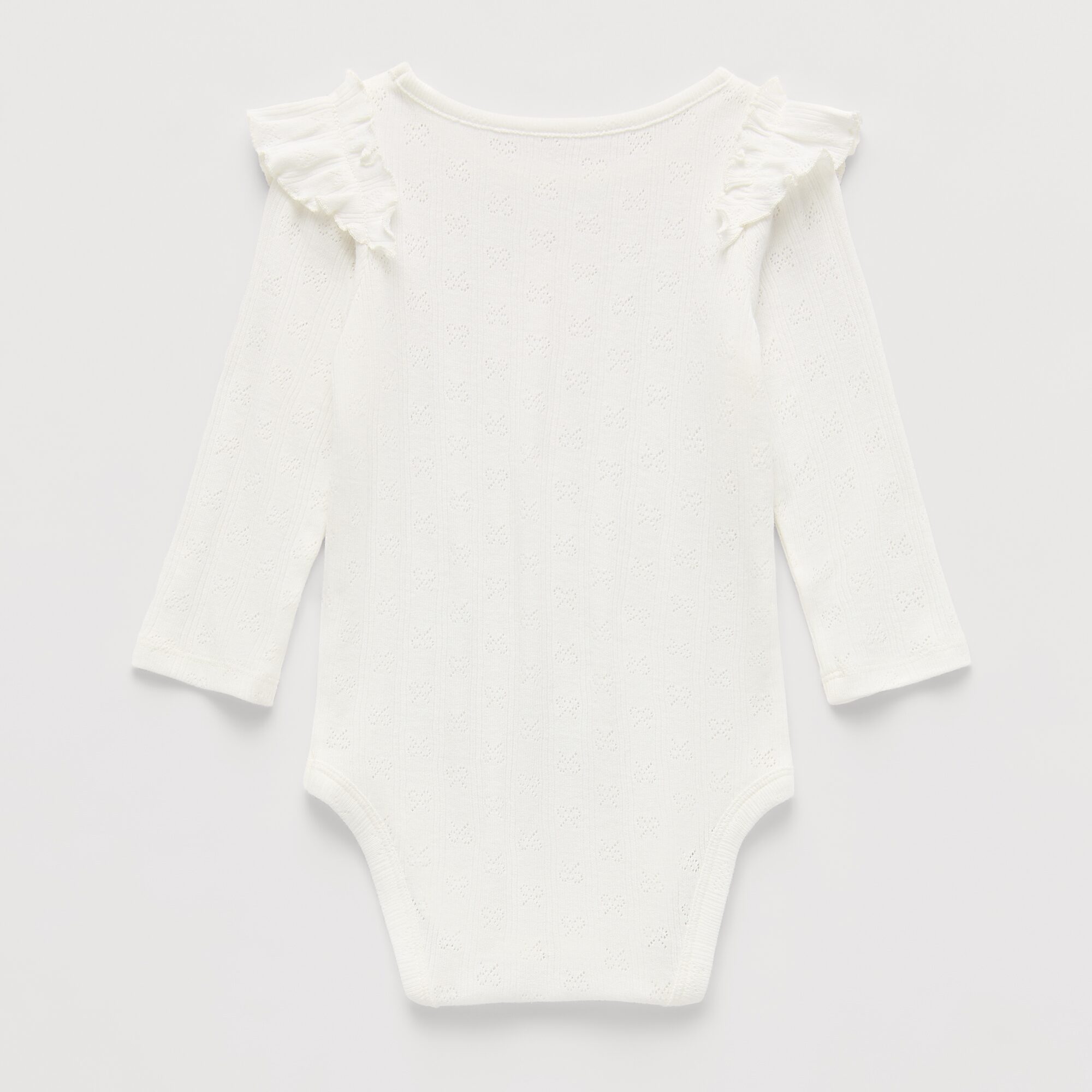 Okie Dokie Pointelle Baby Girls Crew Neck Long Sleeve Bodysuit