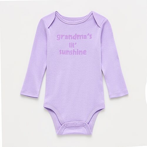 Okie Dokie Baby Girls Crew Neck Long Sleeve Rib Bodysuit In Purple