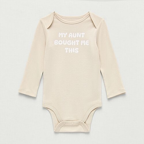 Okie Dokie Baby Unisex Crew Neck Long Sleeve Rib Bodysuit In Neutral