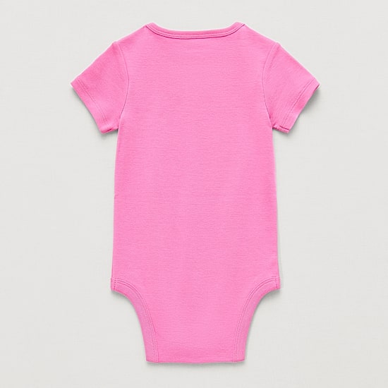 Okie Dokie Baby Girls Crew Neck Short Sleeve Rib Bodysuit