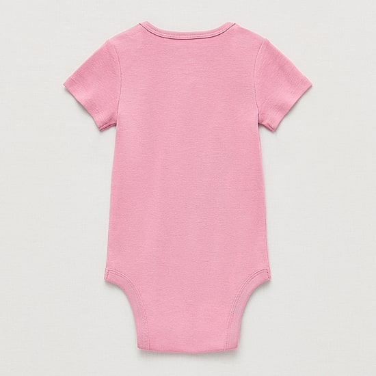 Okie Dokie Baby Girls Round Neck Short Sleeve Bodysuit