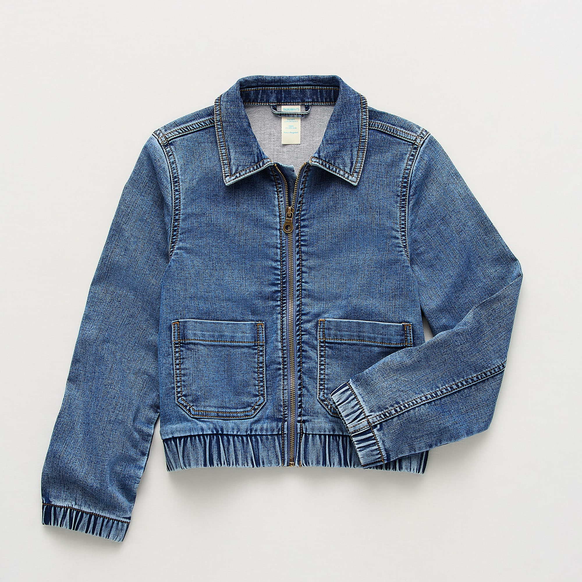 Thereabouts Little & Big Kid Girls Denim Bomber Jacket