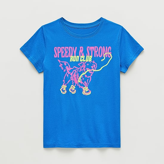 Xersion Little & Big Kid Girls Crew Neck Short Sleeve Regular Fit Graphic T-Shirt