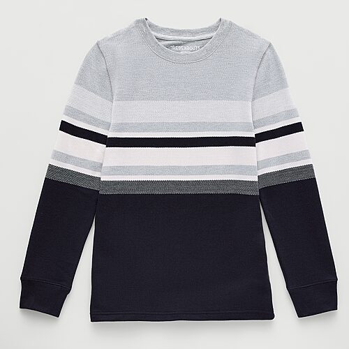 Thereabouts Little & Big Kid Boys Crew Neck Long Sleeve Regular Fit Thermal Top In Black