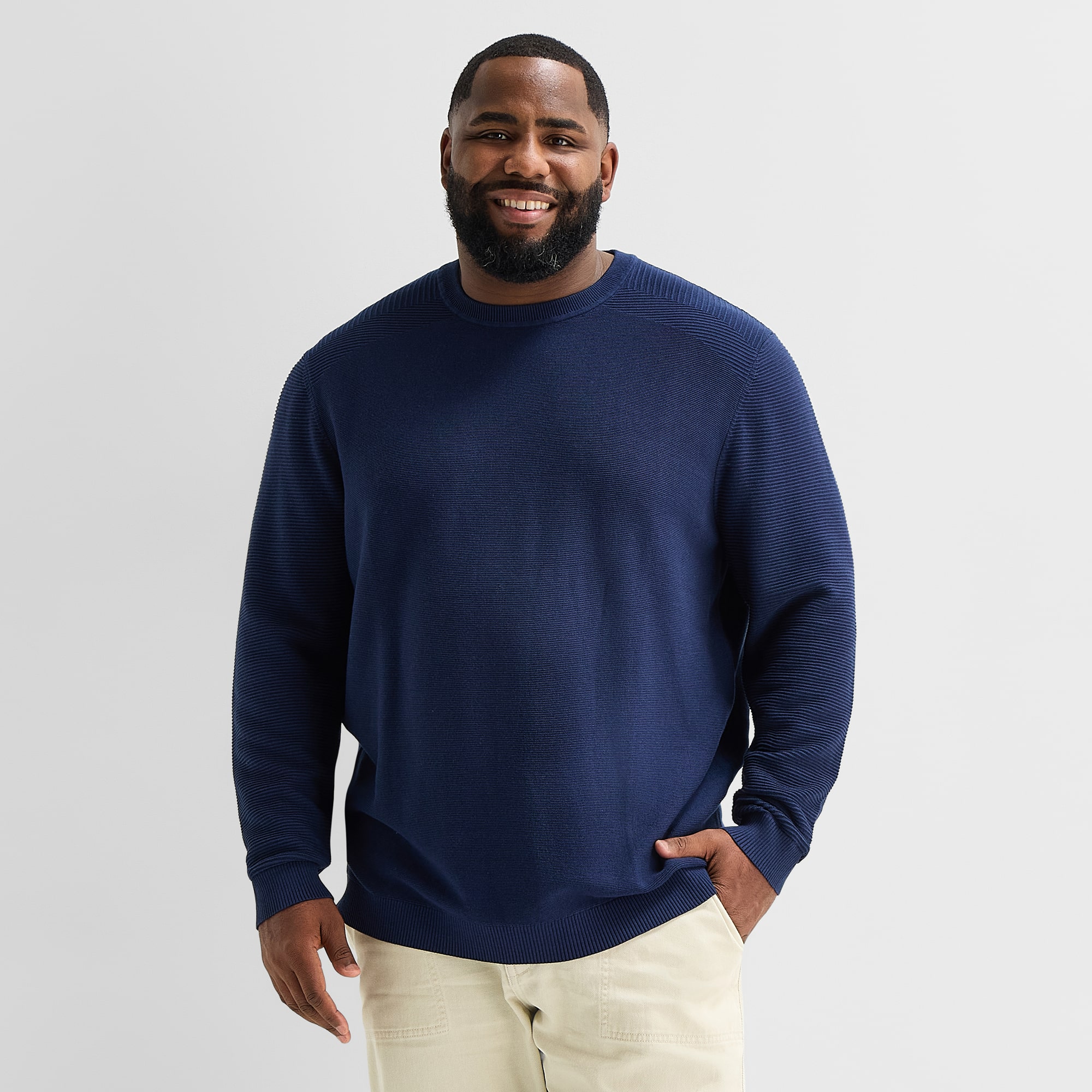 Stylus Big and Tall Mens Crew Neck Long Sleeve Pullover Sweater