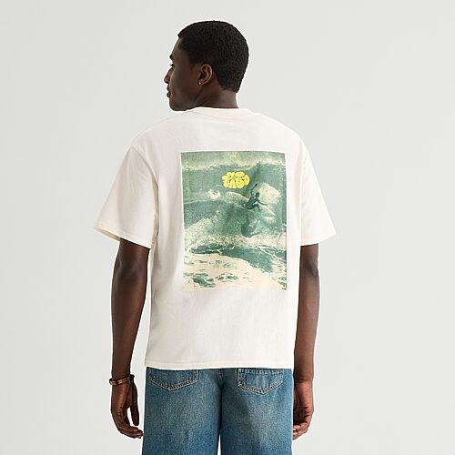 Arizona Mens Crew Neck Short Sleeve Boxy Fit Graphic T-Shirt, Xx-large, Beige