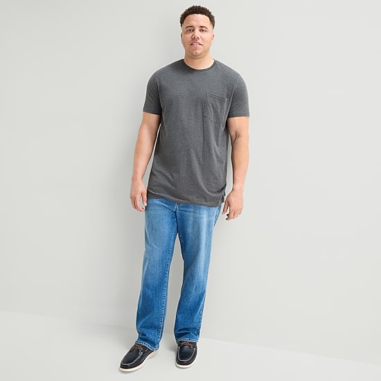 St. John's Bay Super Soft Pocket Mens Crew Neck Short Sleeve Quick Dry Big and Tall T-Shirt