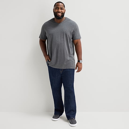 St. John's Bay Super Soft Mens V Neck Short Sleeve Quick Dry Big and Tall T-Shirt