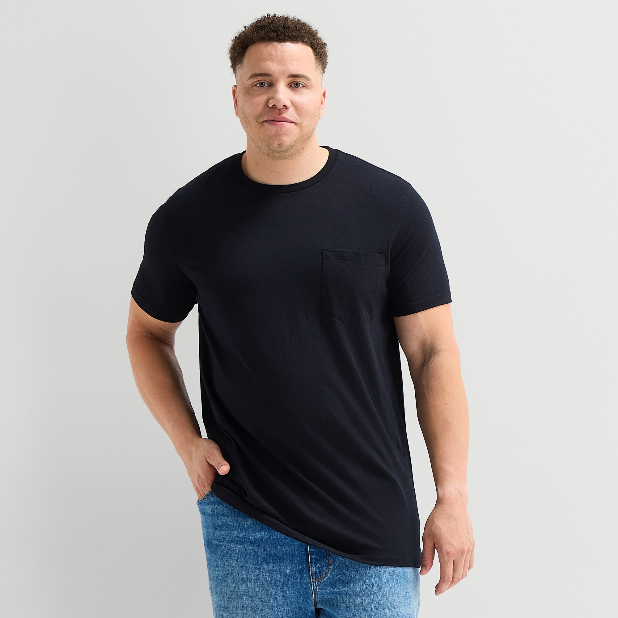 St. John's Bay Super Soft Pocket Mens Crew Neck Short Sleeve Quick Dry Big and Tall T-Shirt