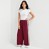 Arizona Womens Juniors Wide Leg Mid Rise Sweatpant