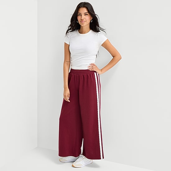 Arizona Womens Juniors Wide Leg Mid Rise Sweatpant