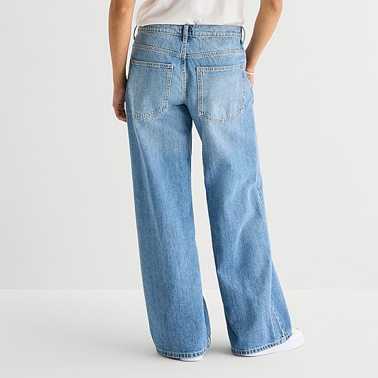 Arizona Womens Juniors Low Rise Baggy Fit Jean