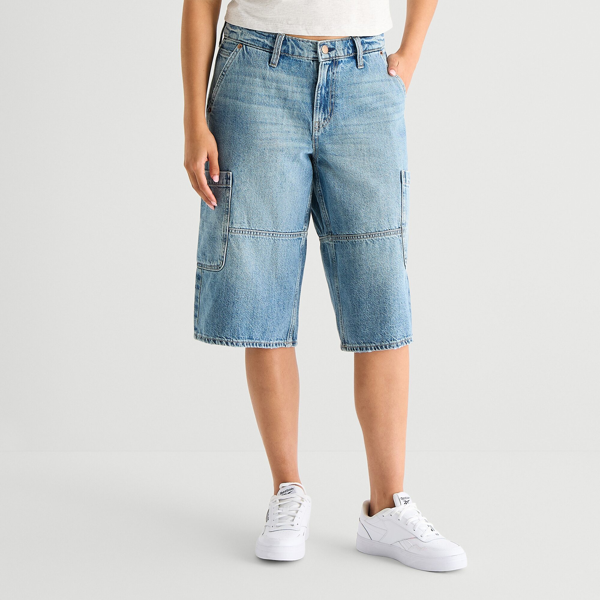 Arizona Womens 15" Low Rise Juniors Denim Short