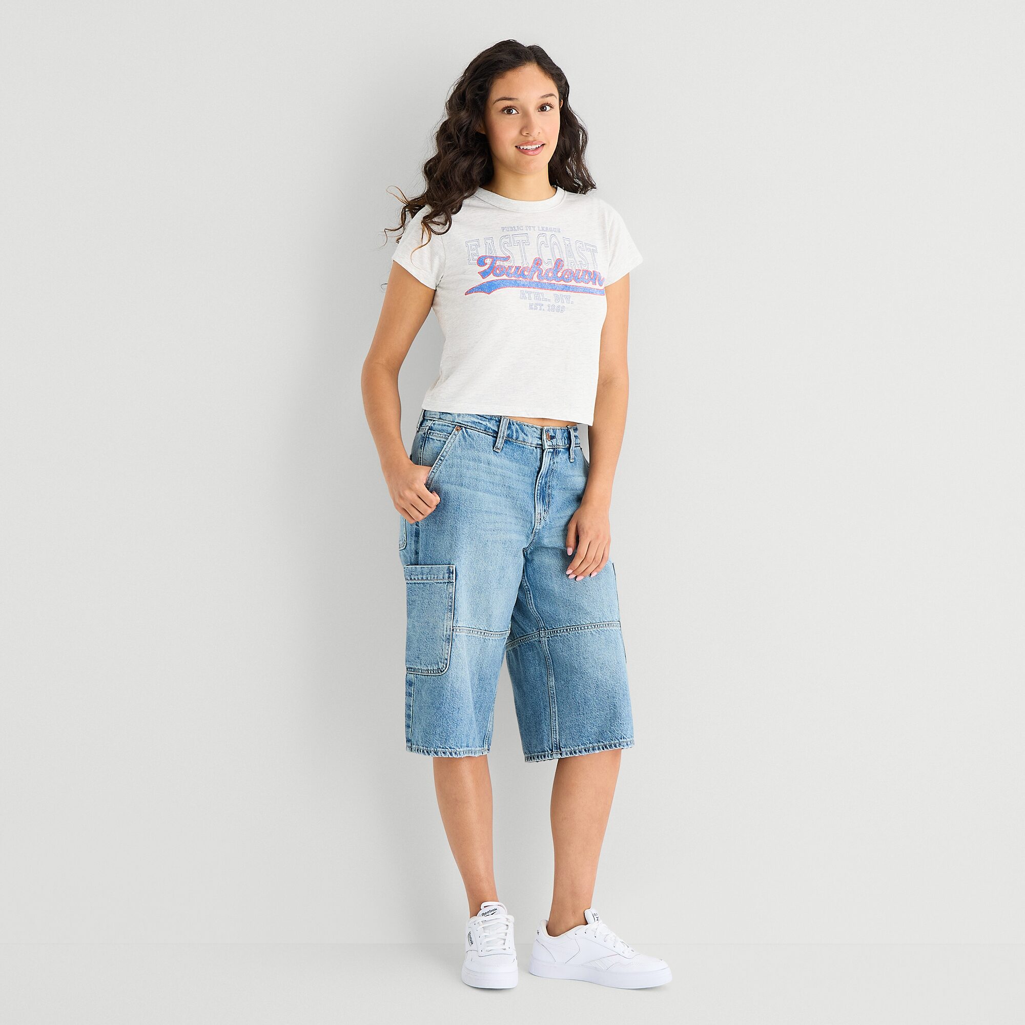 Arizona Womens 15" Low Rise Juniors Denim Short